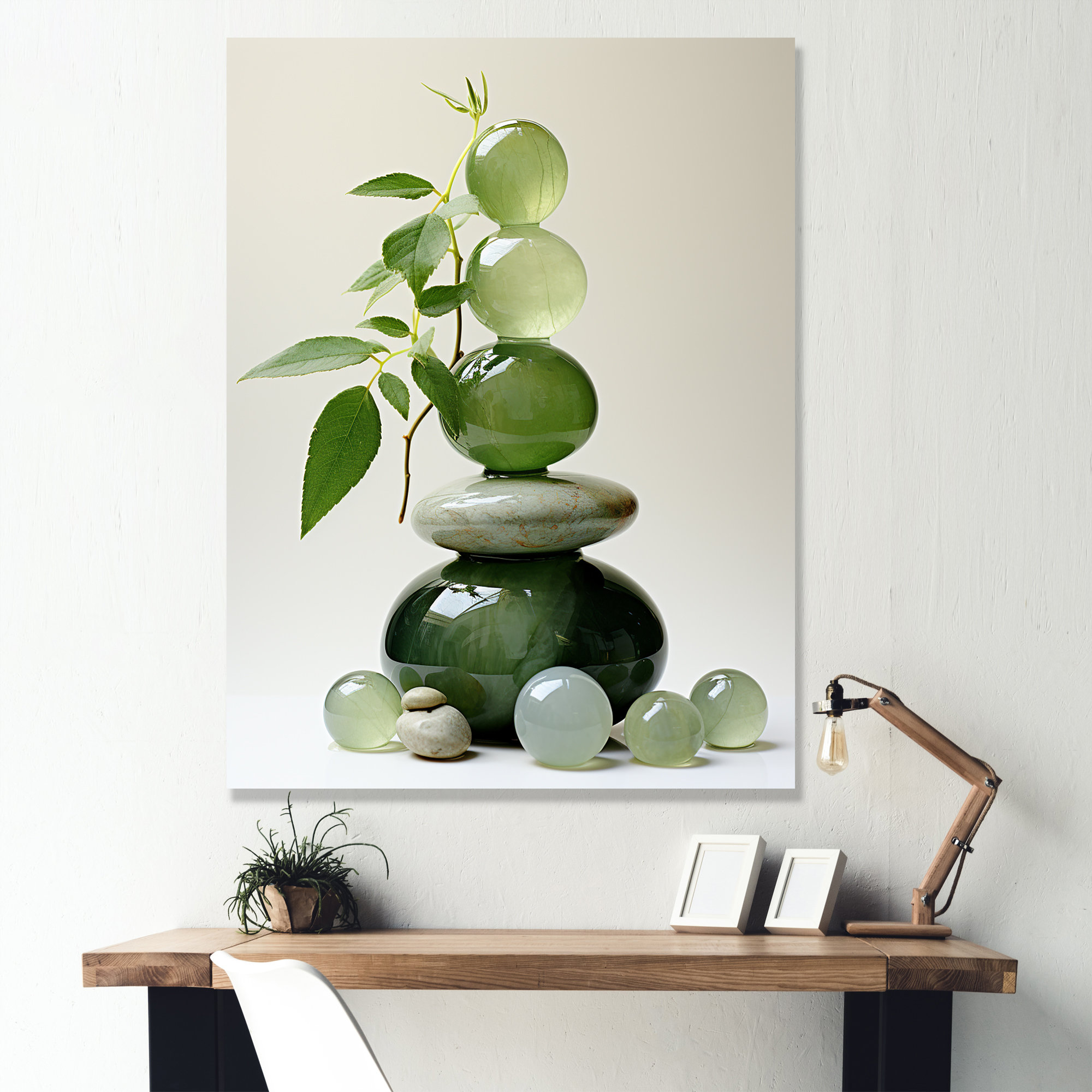Brayden Studio® Green Zen Spiritual Stone 4 - Spiritual Stone Wall